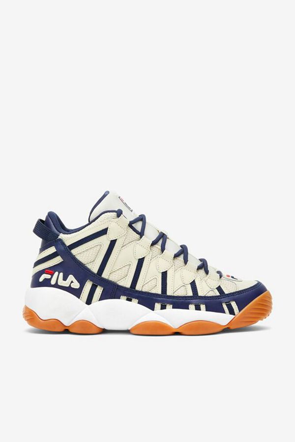 Fila Stackhouse Spaghetti Men's Sneakers - Cream/White/Navy,NZ 452-45370